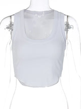 Square Neck Ribbed Tank Top