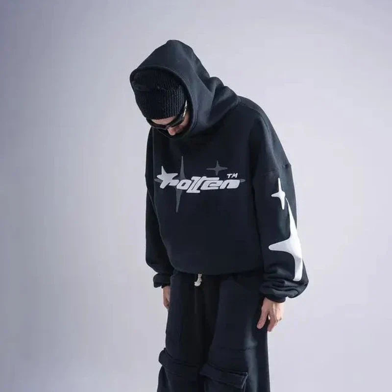 Y2K Bold Oversized Gothic Bubble Letter Hoodie