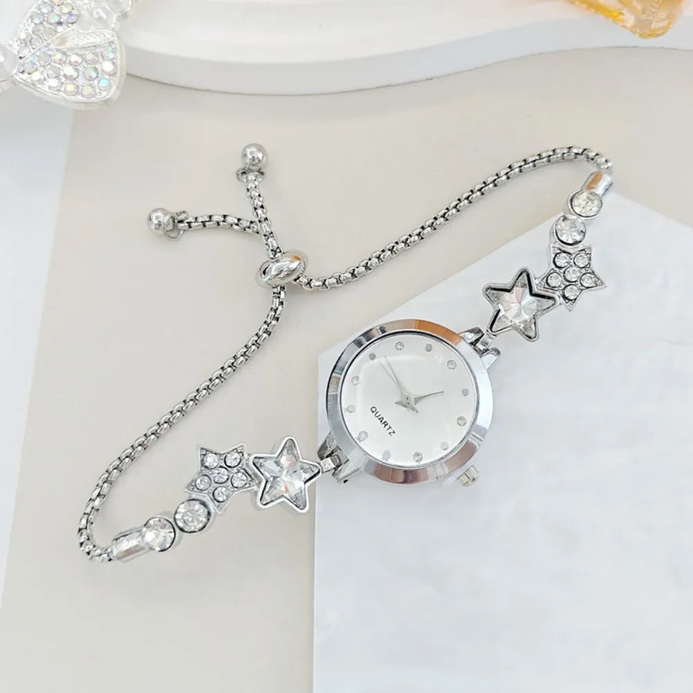 Rhinestone Elegant Adjustable Bracelet Watch