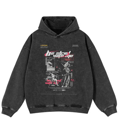 Be Strict Verwaschener Schwarzer Hoodie