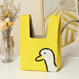 Crochet Duck Cartoons Knitted Tote Bag