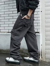 Straight Leg Korean Cargo Jeans