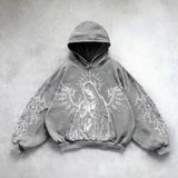 Oversize Revival Retro Black Washed Hoodie