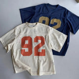 Camiseta transpirable de malla estampada retro 92
