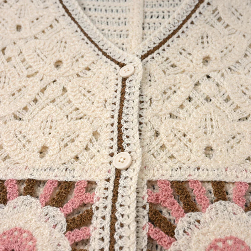 Handmade Crochet Woman Vest Open Front
