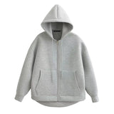 Solid Color Zip-up Hoodie