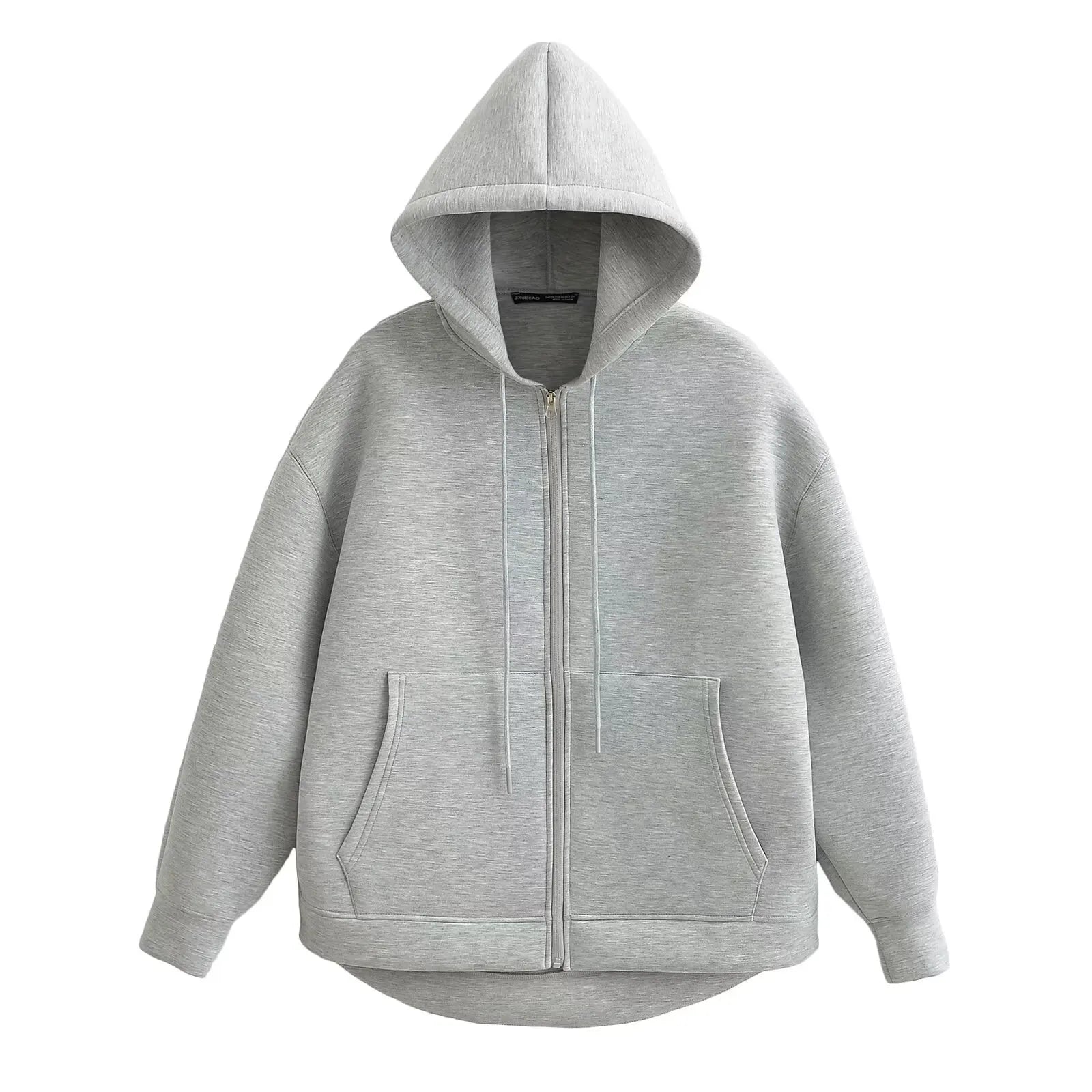 Solid Color Zip-up Hoodie
