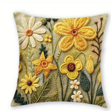 Floral Pattern Yellow Pillowcase
