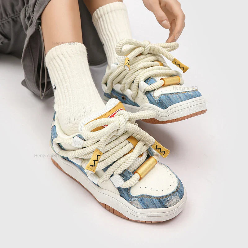 Retro Y2K Bread Punk School Skateboard Sneakers