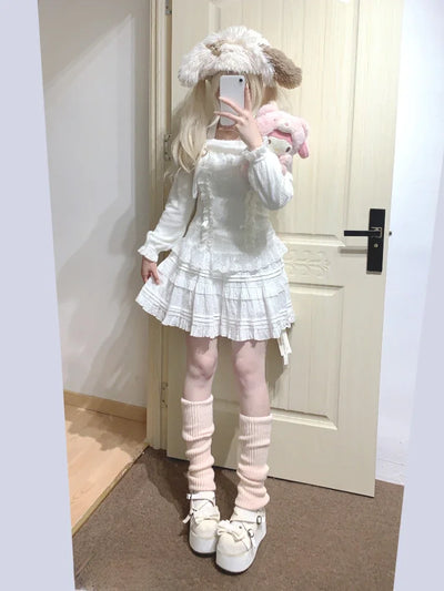 Lace Patchwork Halter Sweater