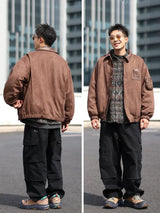 Koreanische Cozy Gesteppte Retro Cargo Jacke