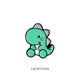 Recreational Pixel Style Dinosaur Carton Metal Brooch