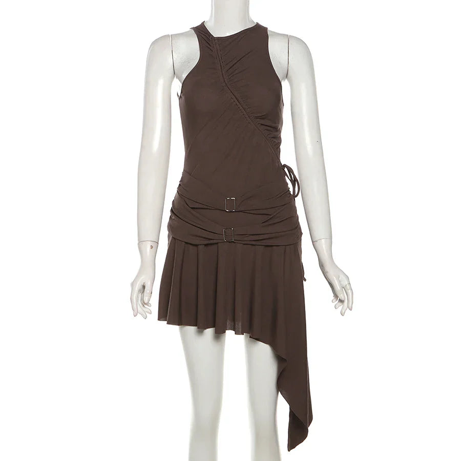 Minivestido plisado ciberpunk