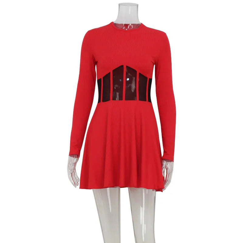 Bodycon A-line Solid Color Mini Dress