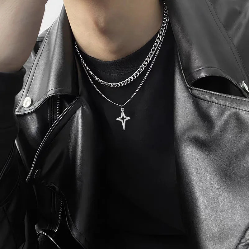Y2K Cuban Star Necklace