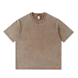 Retro Washed Vintage Solid Color T-Shirt