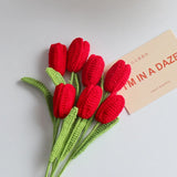 Vintage Tulips Crochet Flowers Handmade