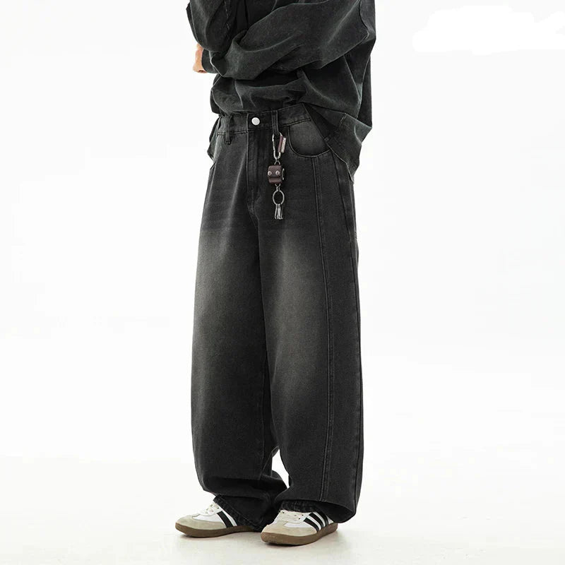 Vaqueros Anchos Lavados Estilo Dividido Oversize