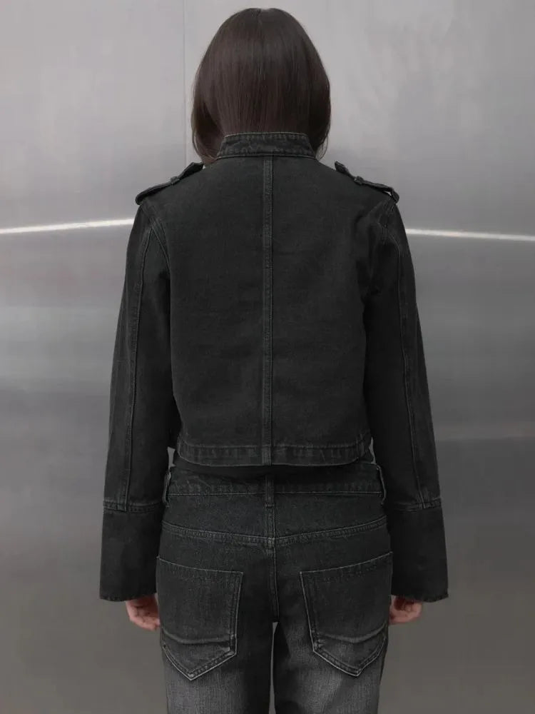 Y2K Cropped Denim Jacket