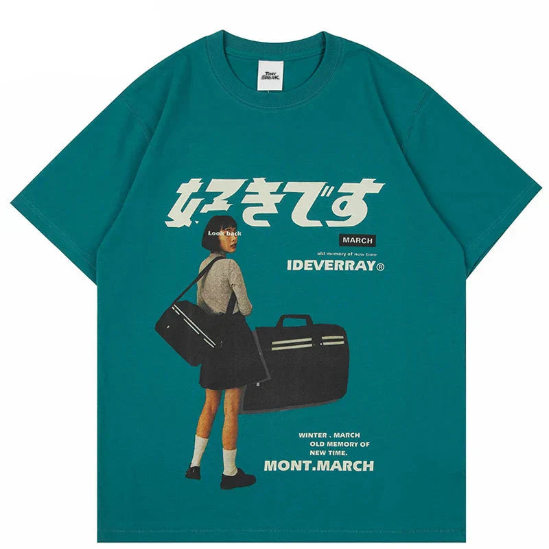 Japanisches Kanji-Print-T-Shirt