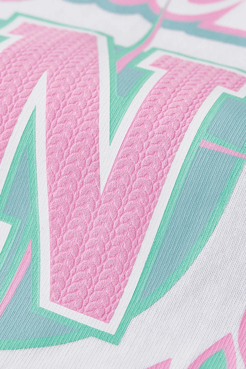 Amerikanisches Oversized bedrucktes T-Shirt