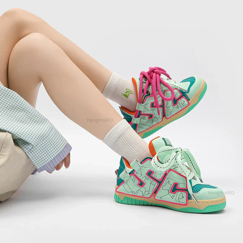 Retro Punk Bunte Schul-Sneaker
