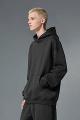 Einfacher Minimalistischer Fleece Hoodie in Uni-Farben