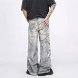 Jeans mit Ketten-Print, gerader Schnitt