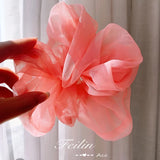 Large Chiffon Rubber Coquette Core Ponytail Holder