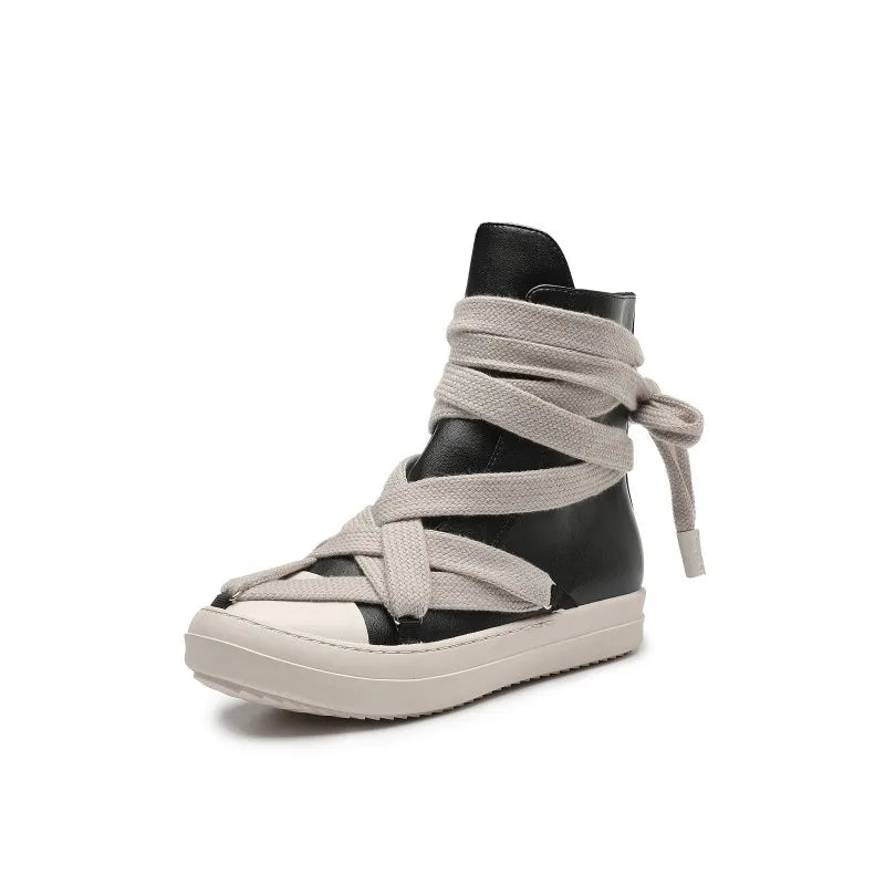 Casual Lace-up Thick Soled Trendy Motorcycle Boots