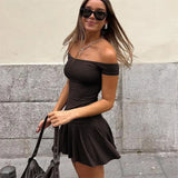 Grunge Off Shoulder Mini Dress