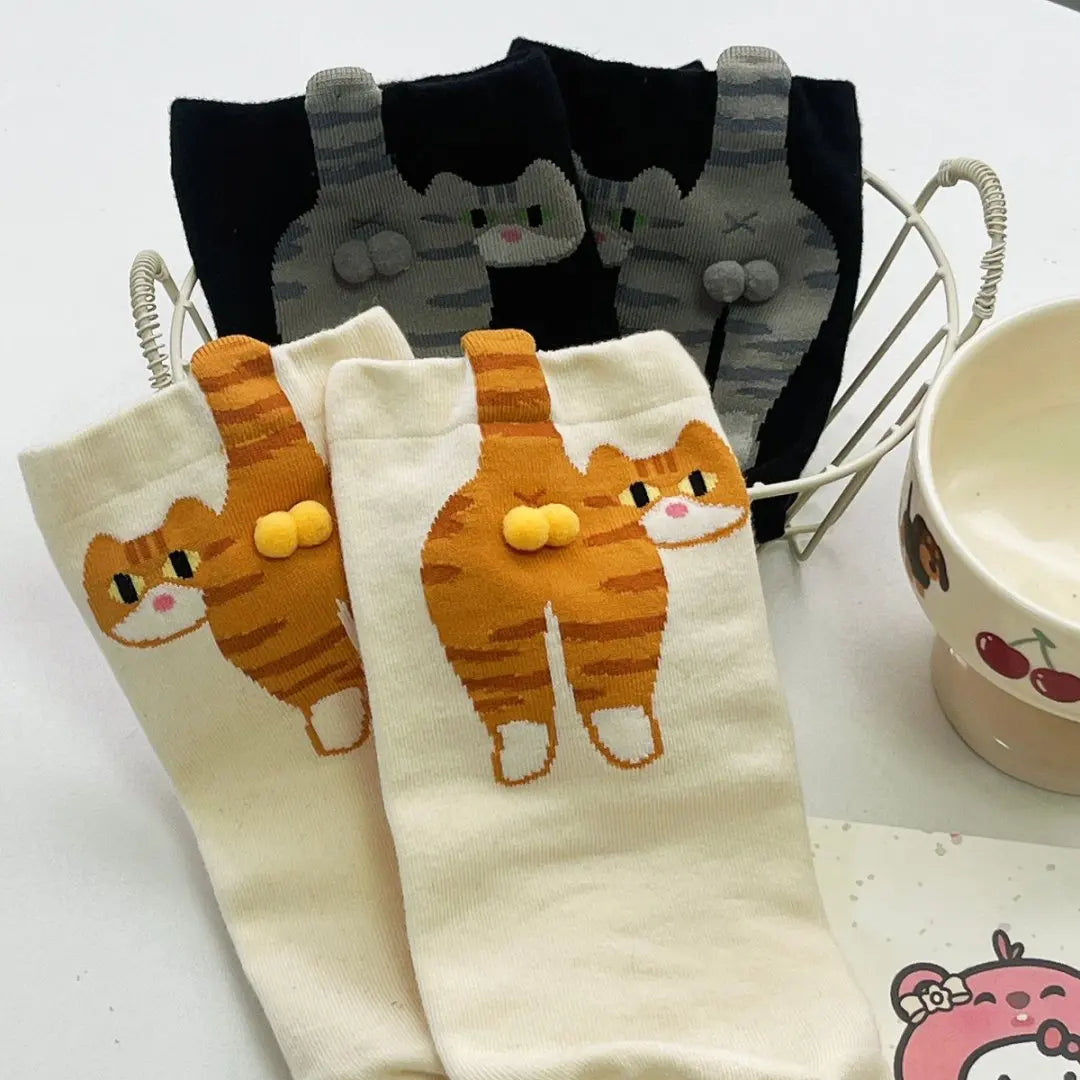 3D Cat Egg Soft Comfortable Socks