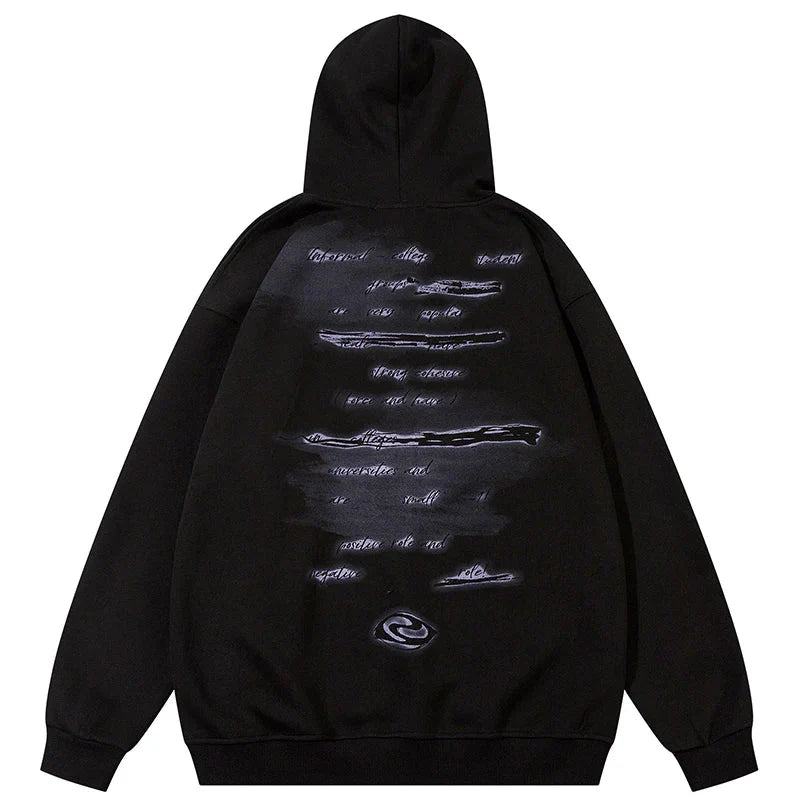Vintage Gothic Youth Black Washed Hoodie