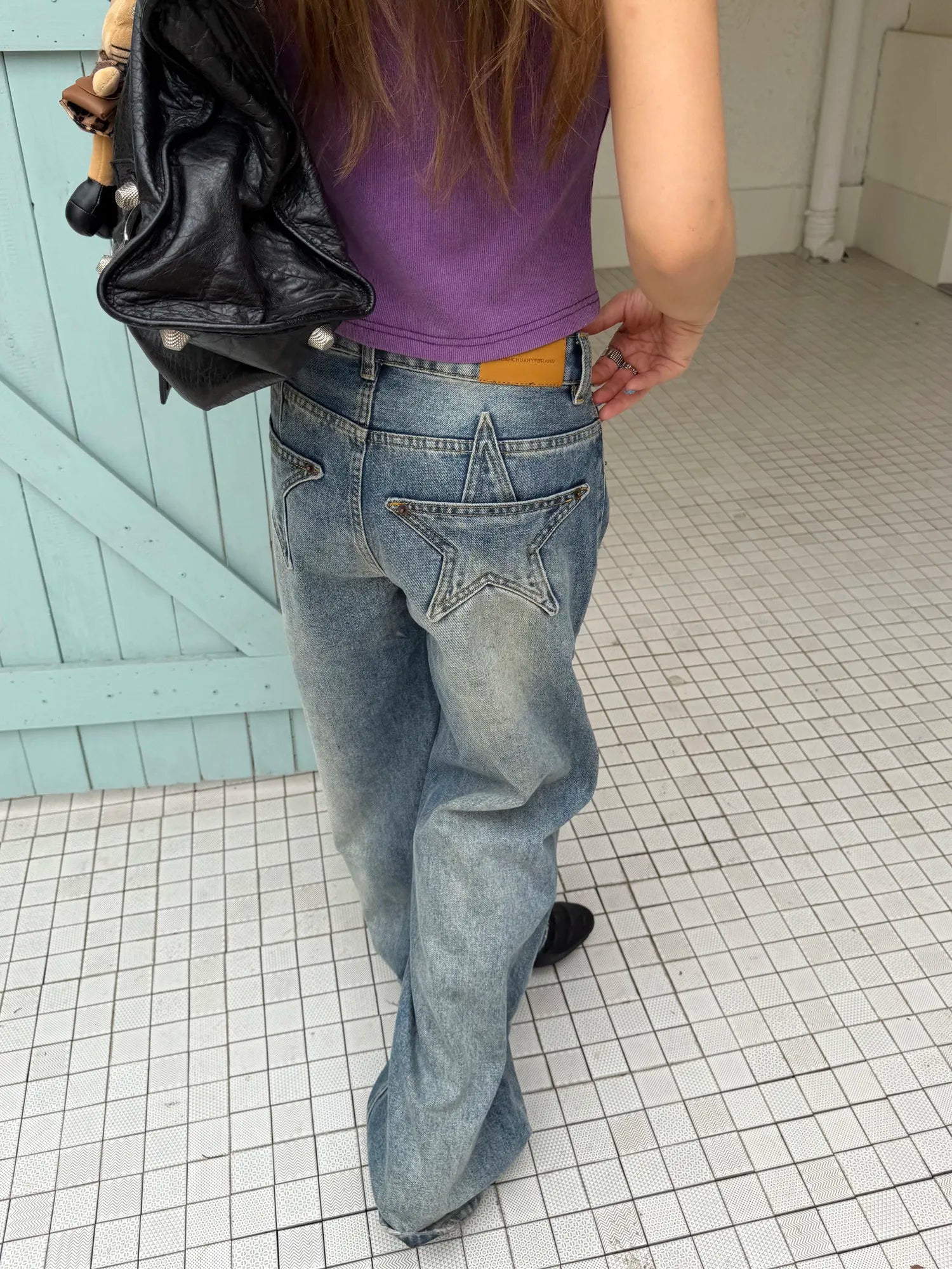 Vintage Star Low Waist Straight Leg Jeans
