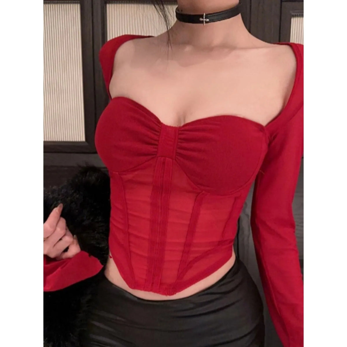 Y2K Baddie Sheer Shrug Top