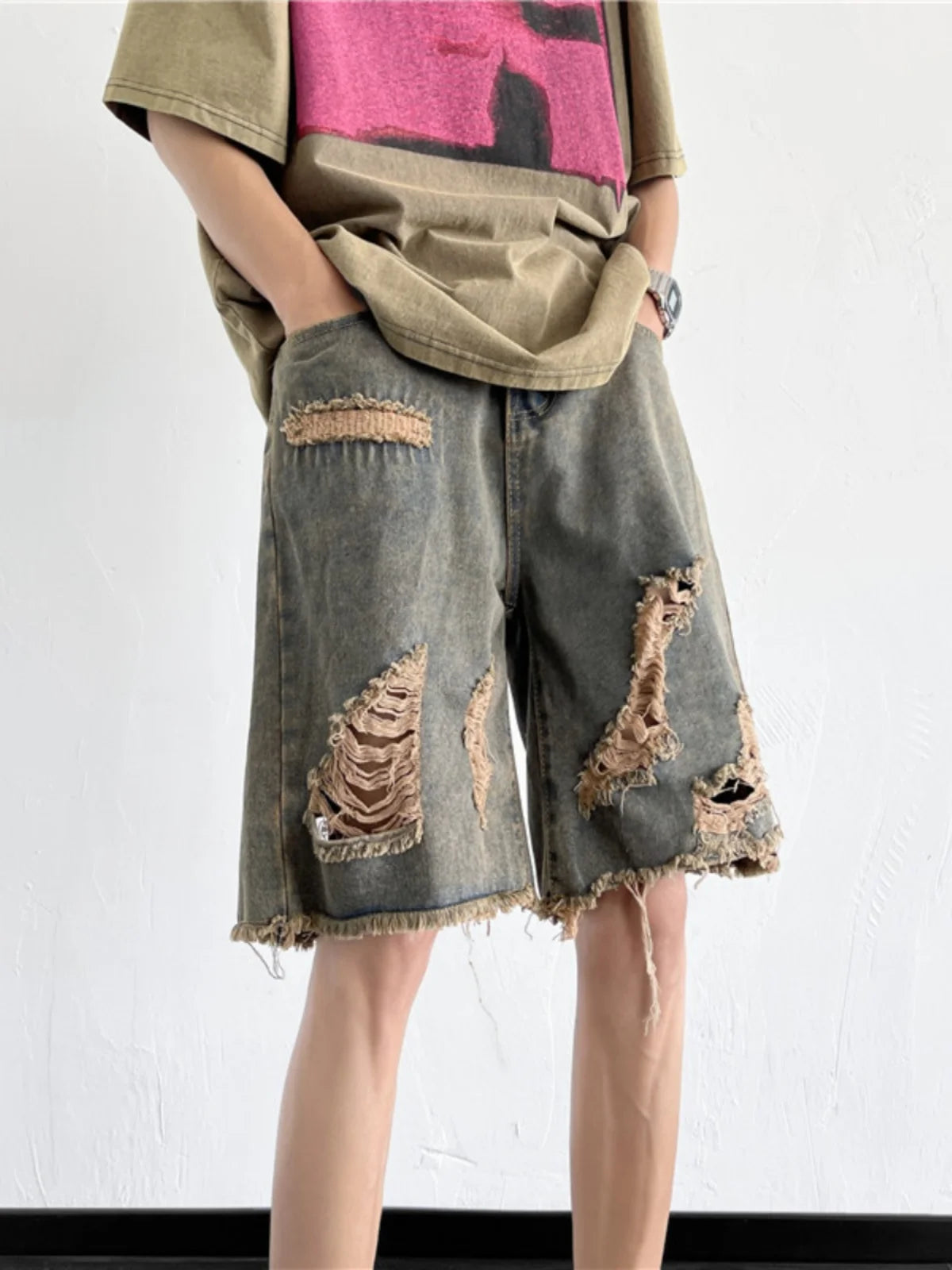 Y2K Distressed Denim Shorts