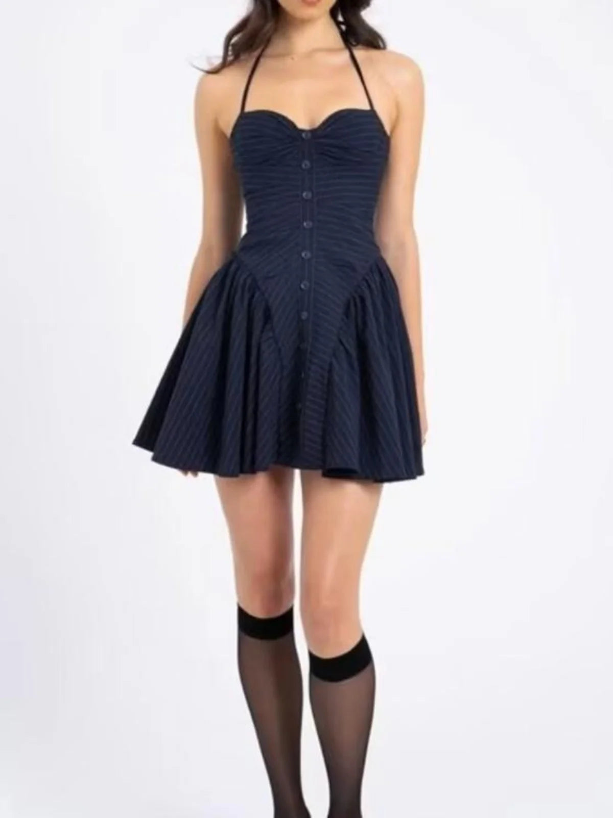 Flared Halter Mini Dress