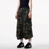 Jorts de mezclilla anchos de camuflaje