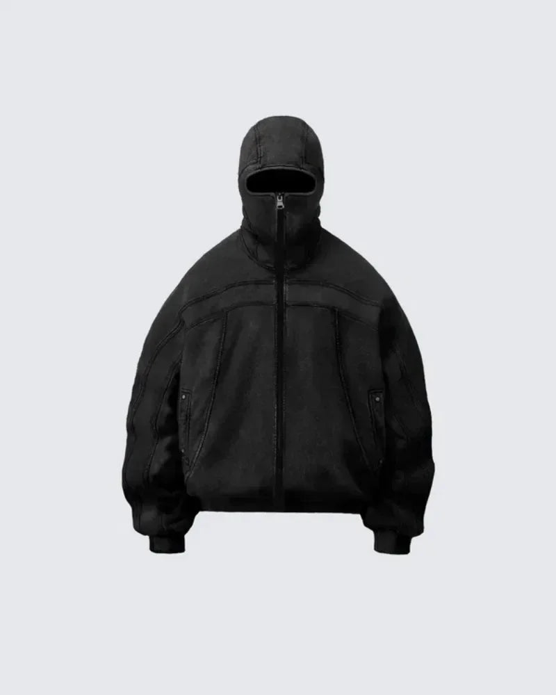 Classic Washed Gray Balaclava Ninja Sweetshirt