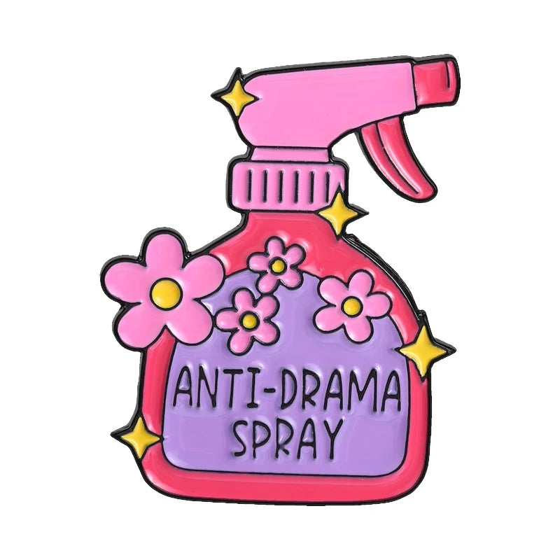 Anti-Drama Spray Enamel Pins