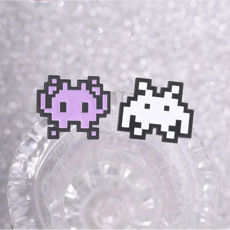 Retro Pixel Invader Enamel Pins