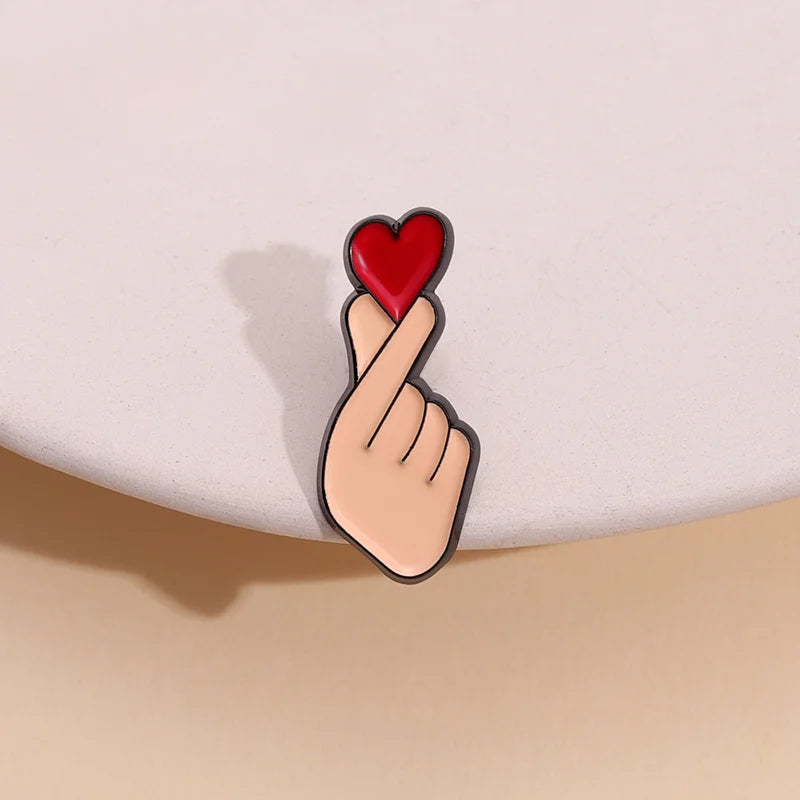 Cartoon Heart Badge Pin