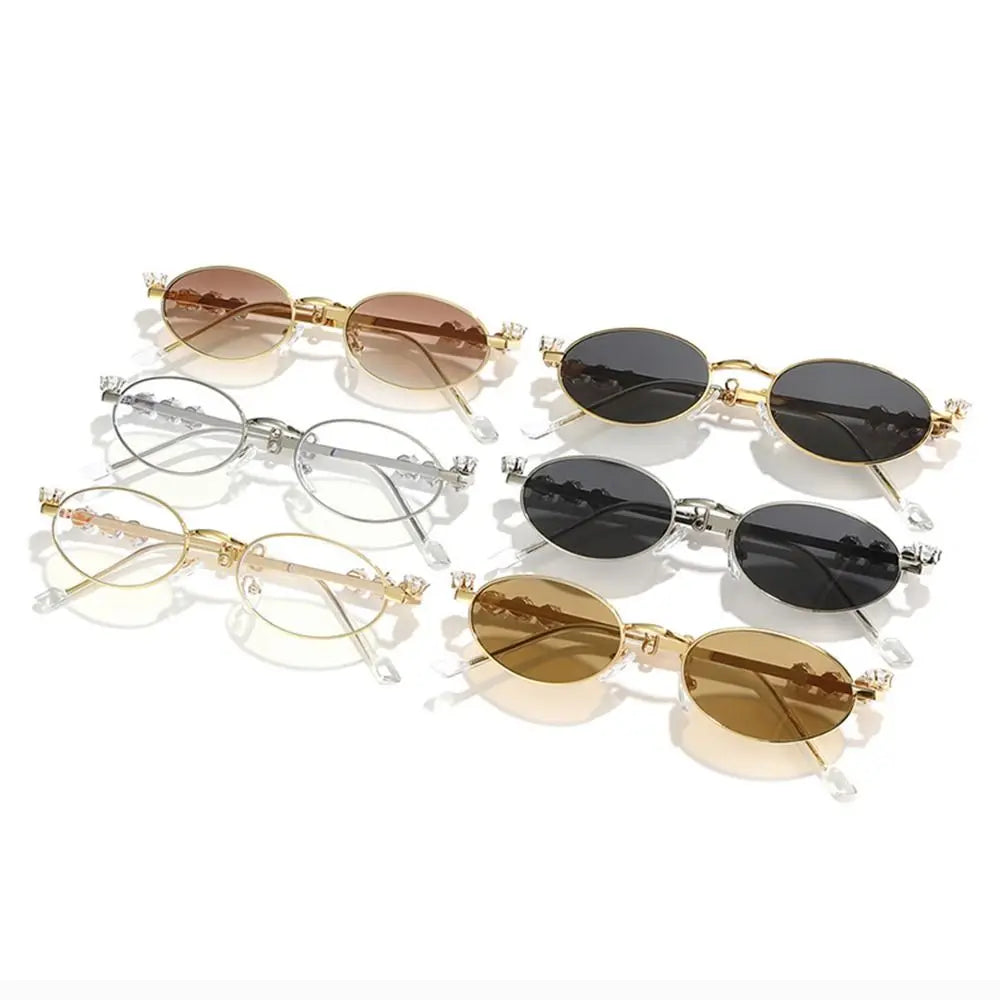 Bling Rhinestone Oval Sunglasses