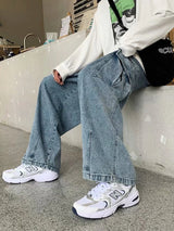 Korean Style Wide Leg Cargo Jeans