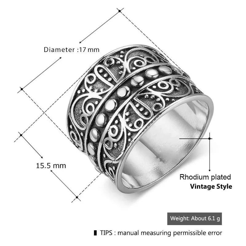 Eleganter Ring mit Weinranken-Muster im Vintage-Stil