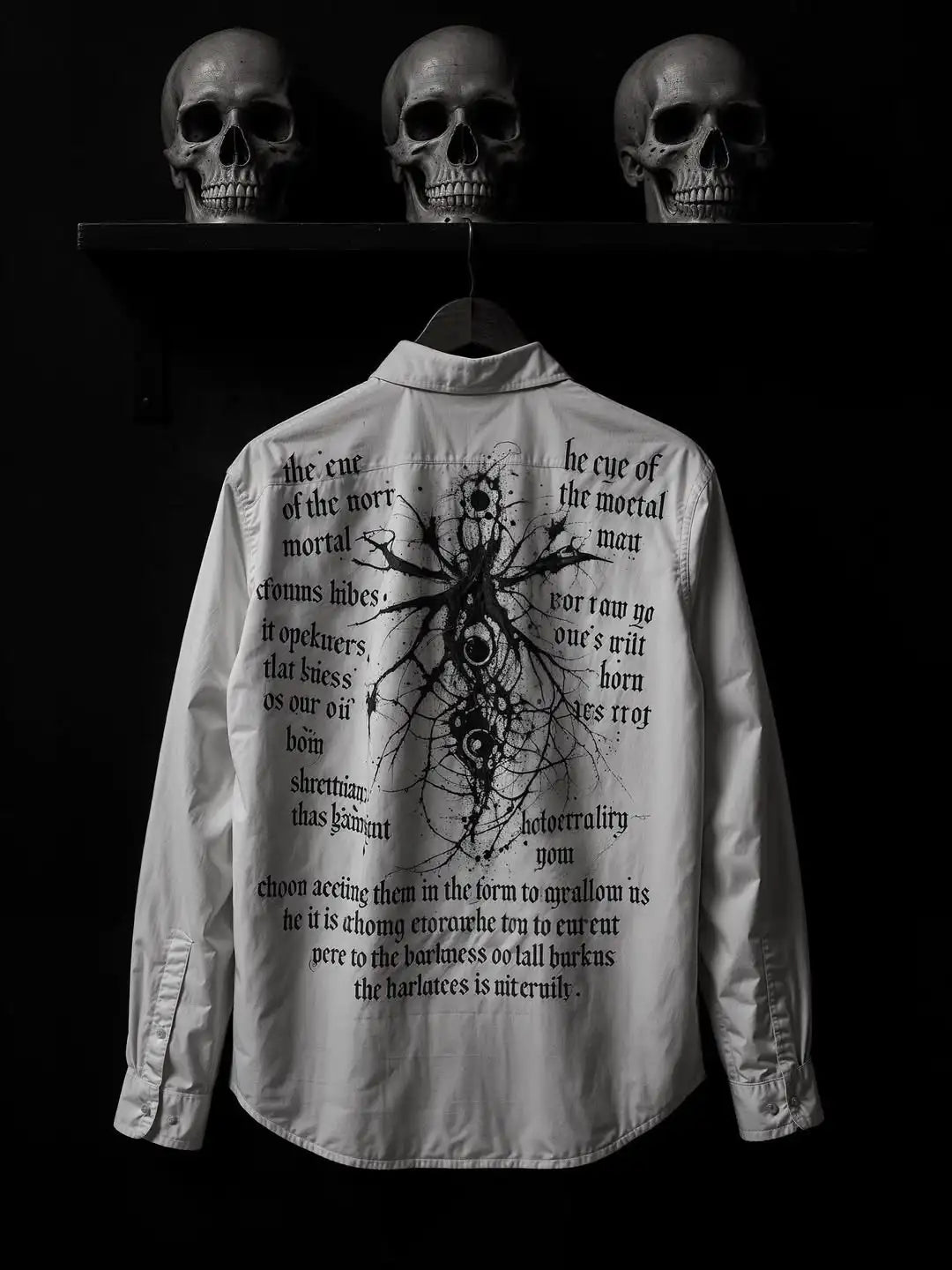 Gothic White Skull Y2K Long Sleeve Shirt