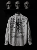 Gothic White Skull Y2K Long Sleeve Shirt