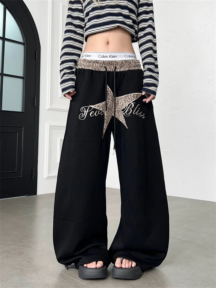 Y2K Leopard Star Pants