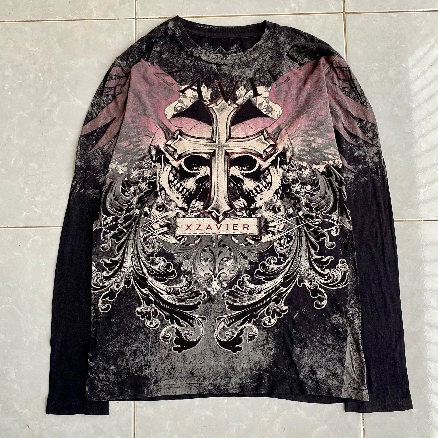 Vintage Oversized Long Sleeve Gothic T-Shirt