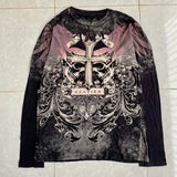 Vintage Oversized Long Sleeve Gothic T-Shirt